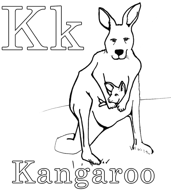 Dibujo para colorear: Canguro (Animales) #9113 - Dibujos para Colorear e Imprimir Gratis