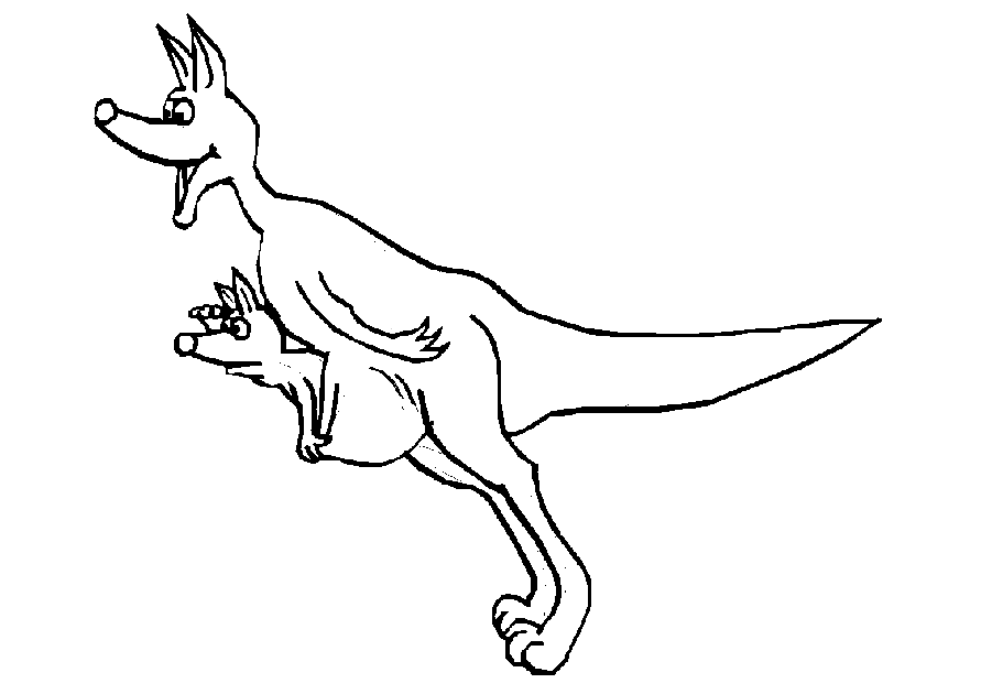 Dibujo para colorear: Canguro (Animales) #9160 - Dibujos para Colorear e Imprimir Gratis