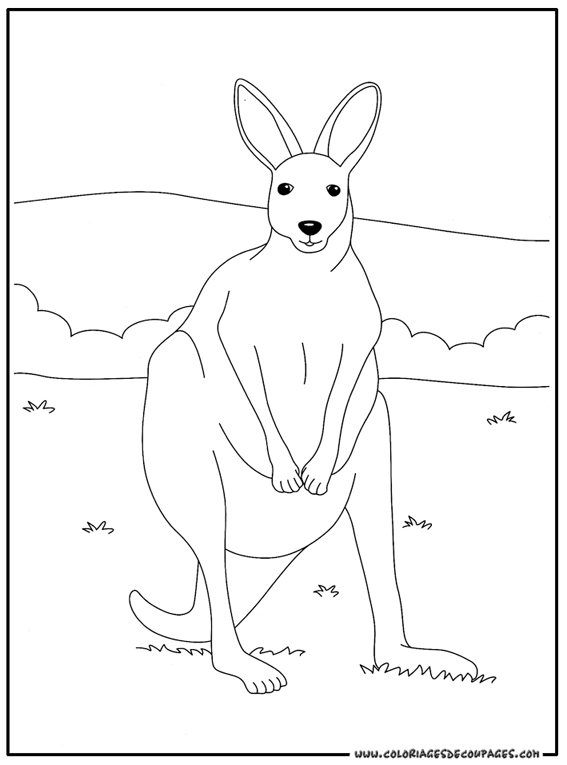 Dibujo para colorear: Canguro (Animales) #9180 - Dibujos para Colorear e Imprimir Gratis