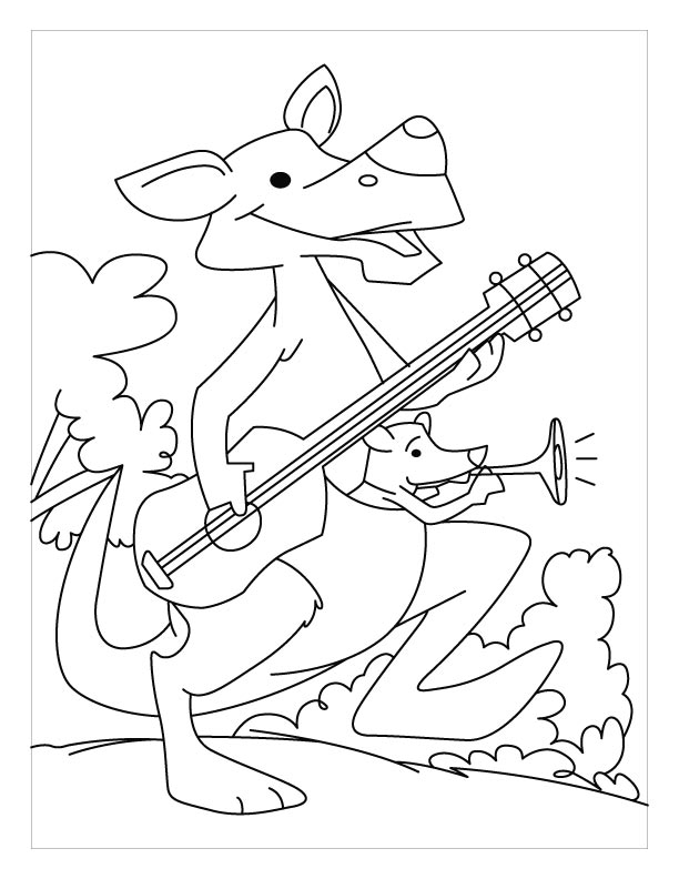Dibujo para colorear: Canguro (Animales) #9263 - Dibujos para Colorear e Imprimir Gratis
