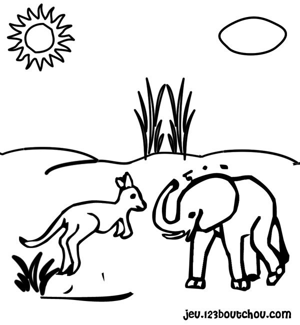 Dibujo para colorear: Canguro (Animales) #9291 - Dibujos para Colorear e Imprimir Gratis