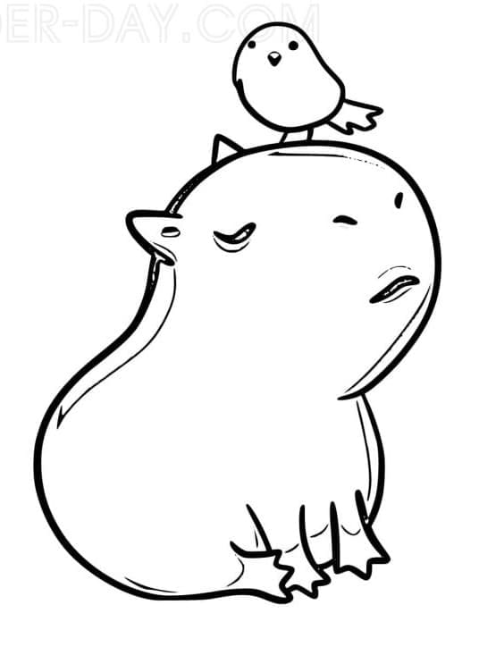Dibujo gratuito Capibara #207577 de la coleccion Animales para imprimir