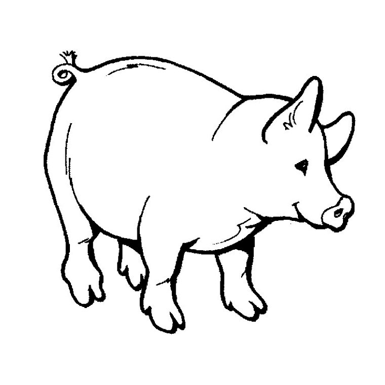 Dibujos de Cerdo (Animales) para colorear – Páginas imprimibles gratis
