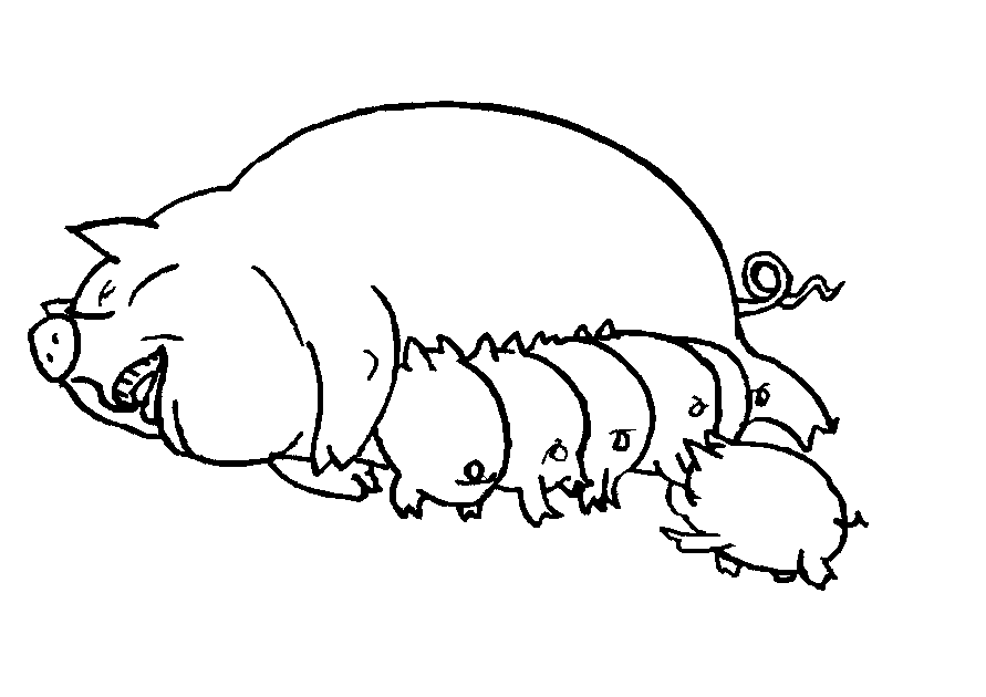 Dibujo para colorear: Cerdo (Animales) #3599 - Dibujos para Colorear e Imprimir Gratis