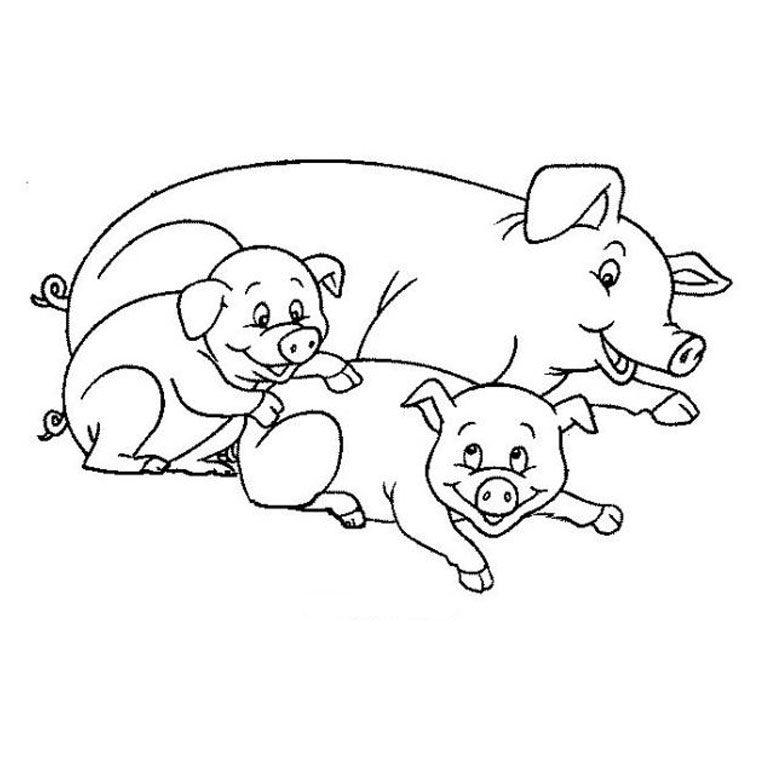 Dibujo para colorear: Cerdo (Animales) #3601 - Dibujos para Colorear e Imprimir Gratis