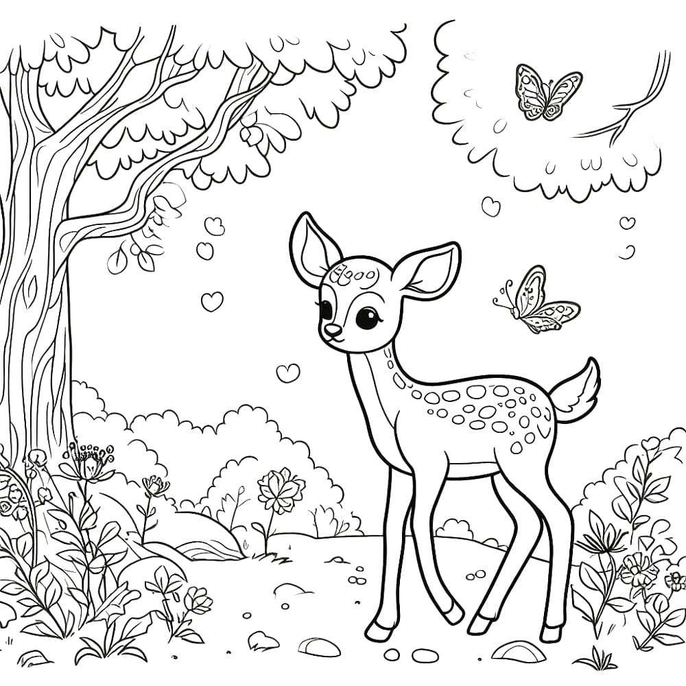 Dibujo gratuito Cervatillo #206062 de la coleccion Animales para imprimir