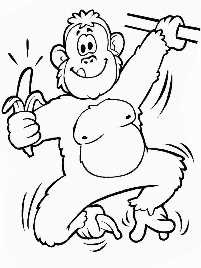 Dibujo para colorear: Chimpancé (Animales) #2770 - Dibujos para Colorear e Imprimir Gratis