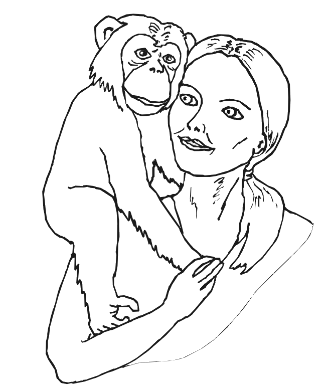 Dibujo para colorear: Chimpancé (Animales) #2797 - Dibujos para Colorear e Imprimir Gratis