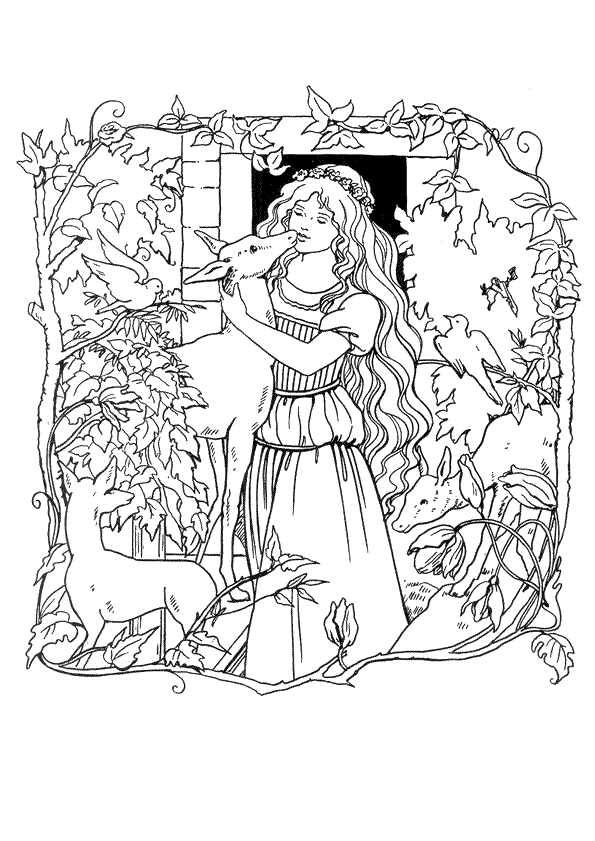 Dibujo para colorear: Cierva (Animales) #1126 - Dibujos para Colorear e Imprimir Gratis