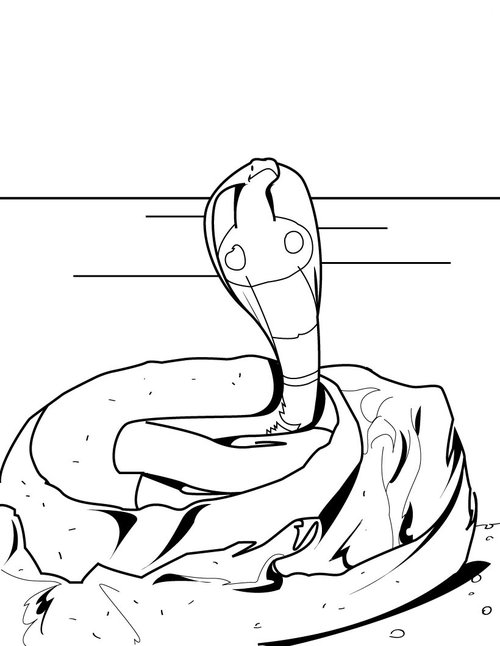 Dibujo para colorear: Cobra (Animales) #3230 - Dibujos para Colorear e Imprimir Gratis