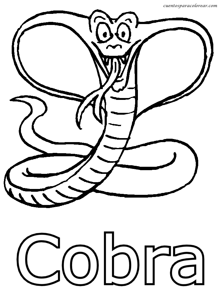 Dibujo para colorear: Cobra (Animales) #3289 - Dibujos para Colorear e Imprimir Gratis