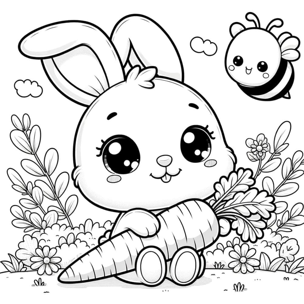 Dibujo gratuito Conejo Kawaii #219195 de la coleccion Animales para imprimir
