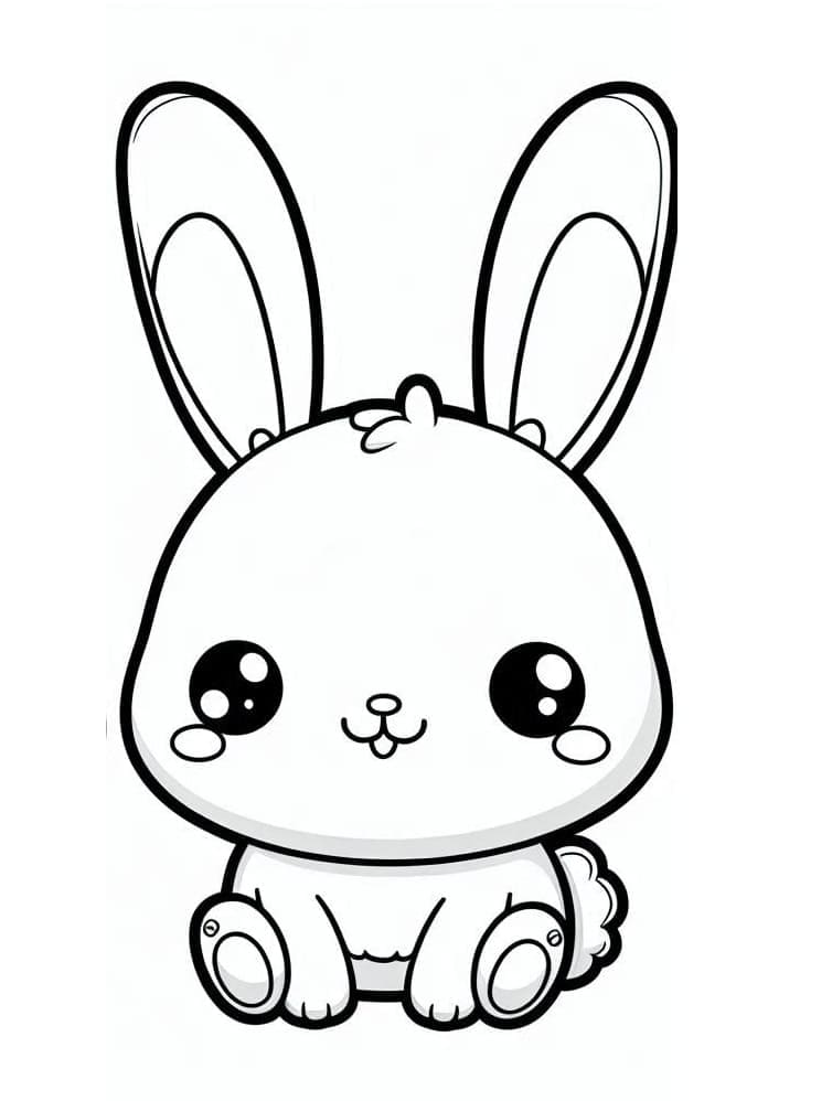 Dibujo para colorear: Conejo Kawaii (Animales) #219196 - Dibujos para Colorear e Imprimir Gratis