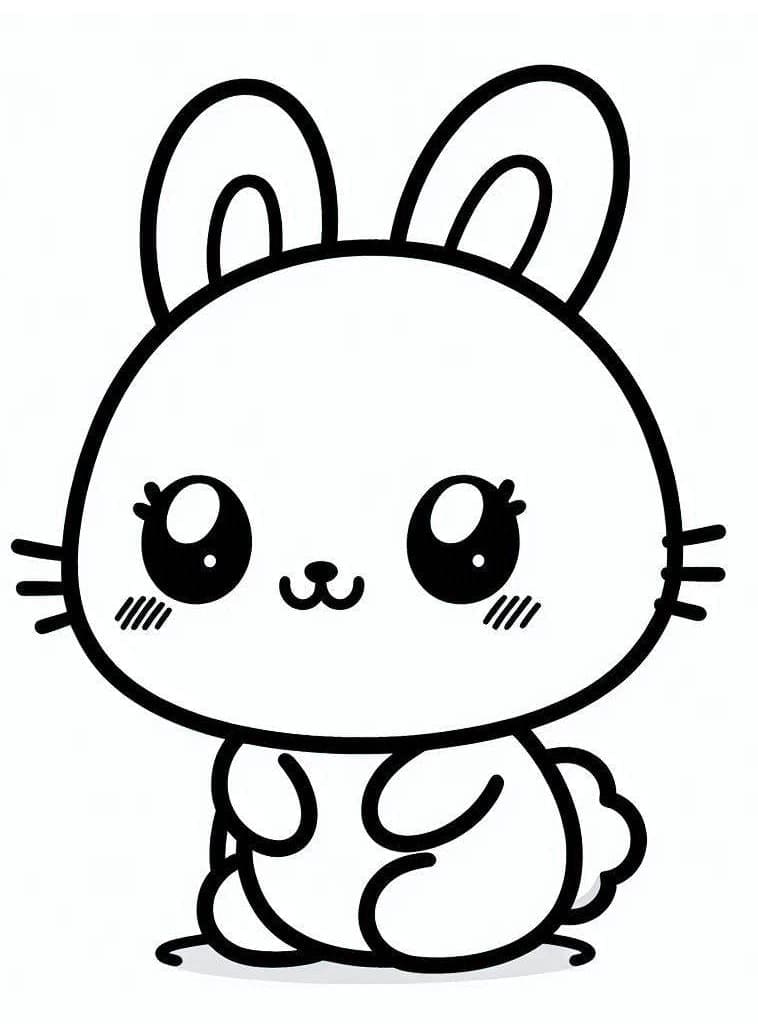 Dibujo para colorear: Conejo Kawaii (Animales) #219199 - Dibujos para Colorear e Imprimir Gratis