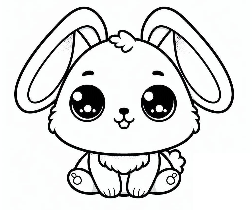 Dibujo para colorear: Conejo Kawaii (Animales) #219214 - Dibujos para Colorear e Imprimir Gratis
