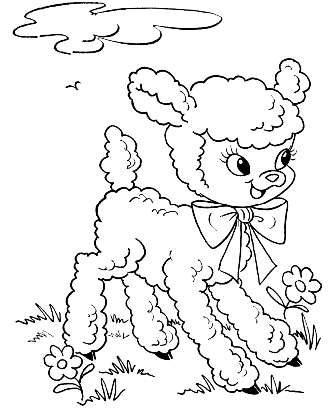 Dibujo para colorear: Cordero (Animales) #219 - Dibujos para Colorear e Imprimir Gratis