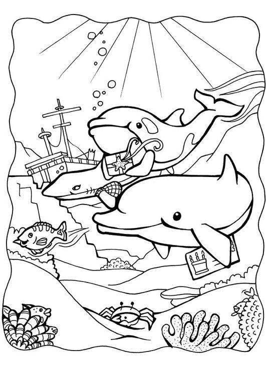 Dibujo para colorear: Delfín (Animales) #5184 - Dibujos para Colorear e Imprimir Gratis