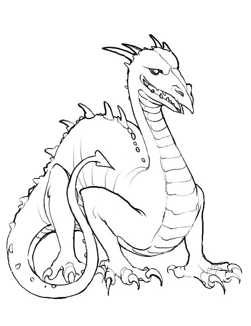 Dibujo para colorear: Dragón (Animales) #5707 - Dibujos para Colorear e Imprimir Gratis