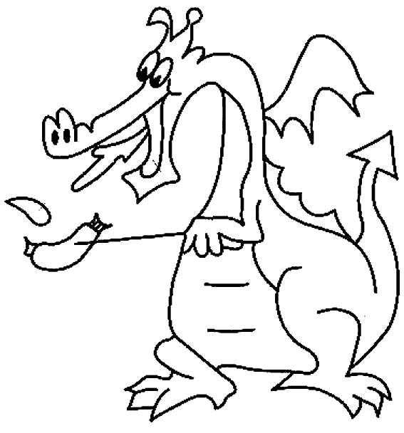 Dibujo para colorear: Dragón (Animales) #5823 - Dibujos para Colorear e Imprimir Gratis