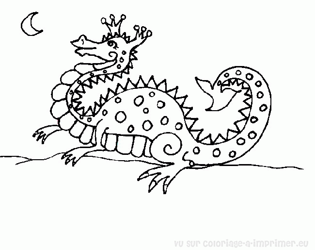 Dibujo para colorear: Dragón (Animales) #5853 - Dibujos para Colorear e Imprimir Gratis