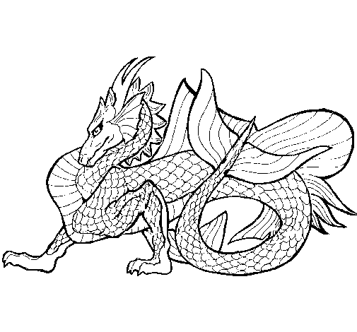 Dibujo para colorear: Dragón (Animales) #5870 - Dibujos para Colorear e Imprimir Gratis