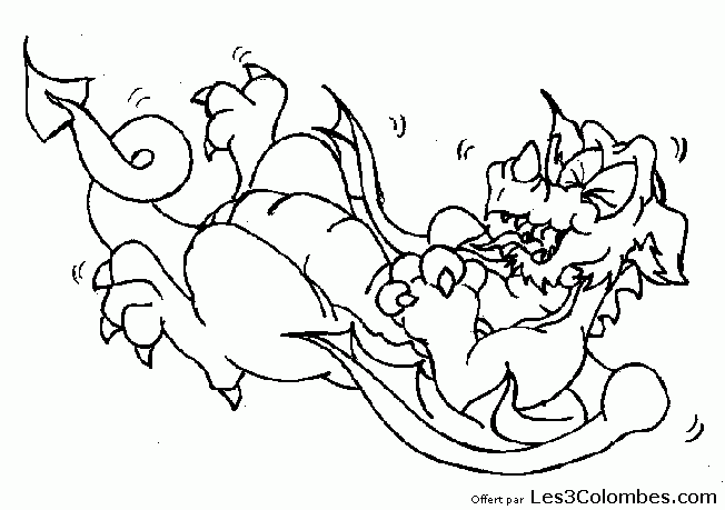 Dibujo para colorear: Dragón (Animales) #5872 - Dibujos para Colorear e Imprimir Gratis