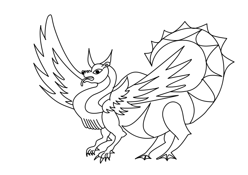 Dibujo para colorear: Dragón (Animales) #5881 - Dibujos para Colorear e Imprimir Gratis