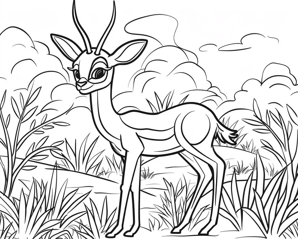 Dibujo para colorear: Gacela (Animales) #219901 - Dibujos para Colorear e Imprimir Gratis