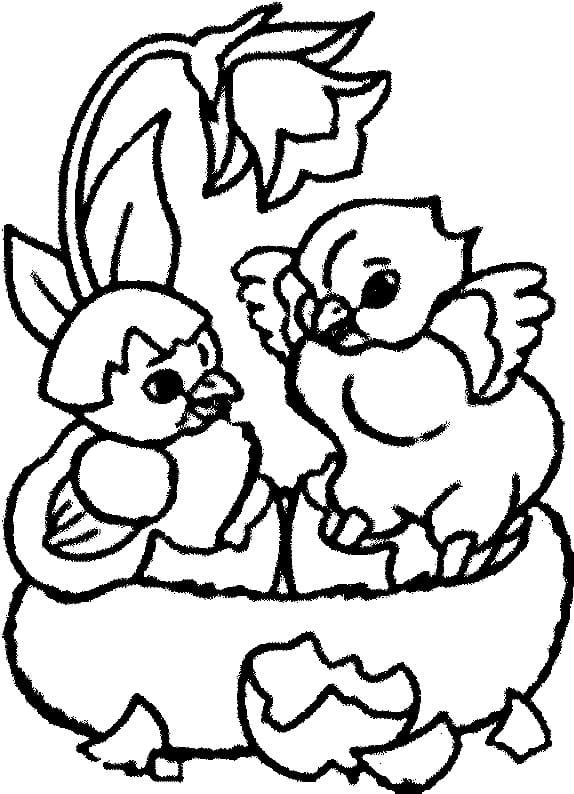 Dibujo gratuito Gallina y Pollito #193170 de la coleccion Animales para imprimir