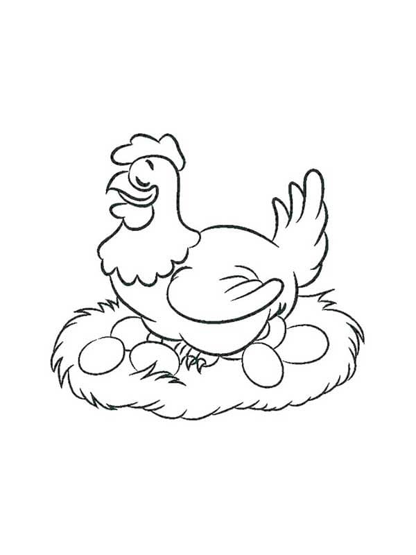 Dibujo gratuito Gallina y Pollito #193195 de la coleccion Animales para imprimir