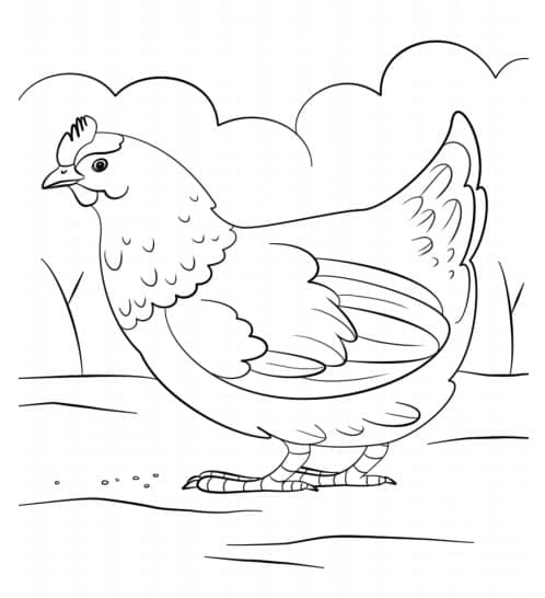 Dibujo gratuito Gallina y Pollito #193201 de la coleccion Animales para imprimir