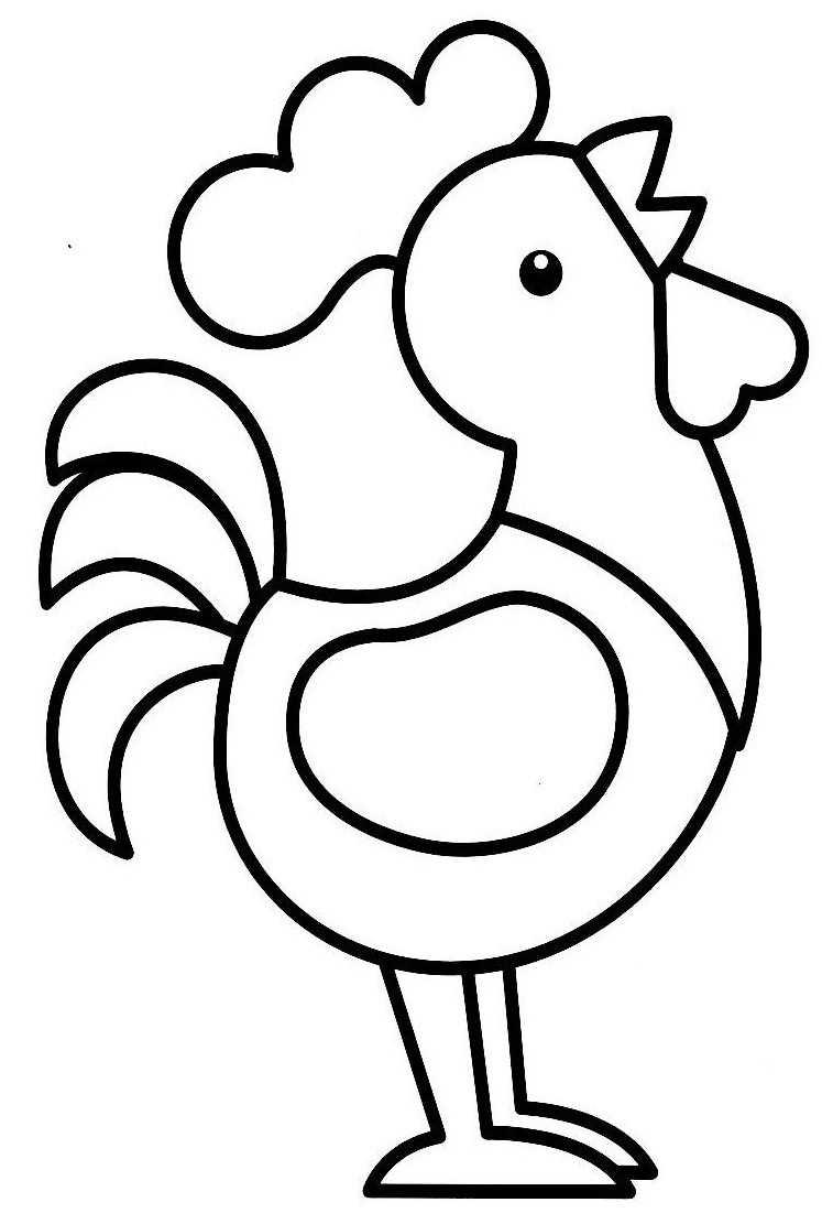 Dibujos de Gallo (Animales) para colorear y pintar – Páginas para imprimir