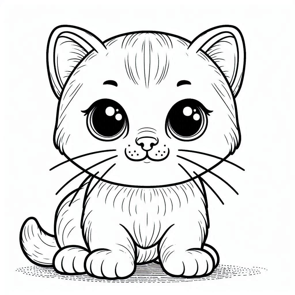 Dibujo gratuito Gato Kawaii #216270 de la coleccion Animales para imprimir