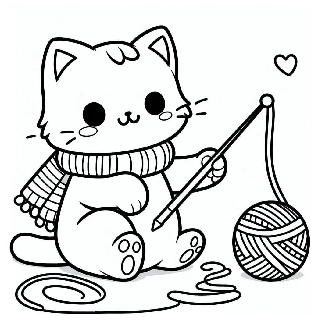 Dibujo gratuito Gato Kawaii #216284 de la coleccion Animales para imprimir