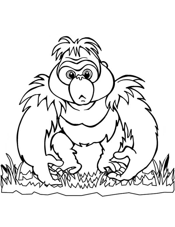 Dibujo para colorear: Gorila (Animales) #7471 - Dibujos para Colorear e Imprimir Gratis