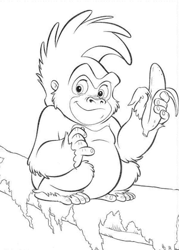 Dibujo para colorear: Gorila (Animales) #7478 - Dibujos para Colorear e Imprimir Gratis