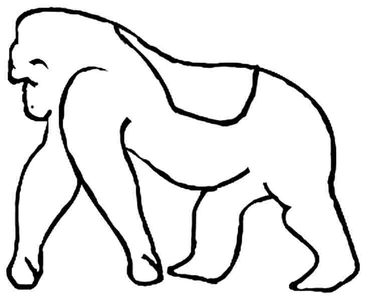 Dibujo para colorear: Gorila (Animales) #7502 - Dibujos para Colorear e Imprimir Gratis