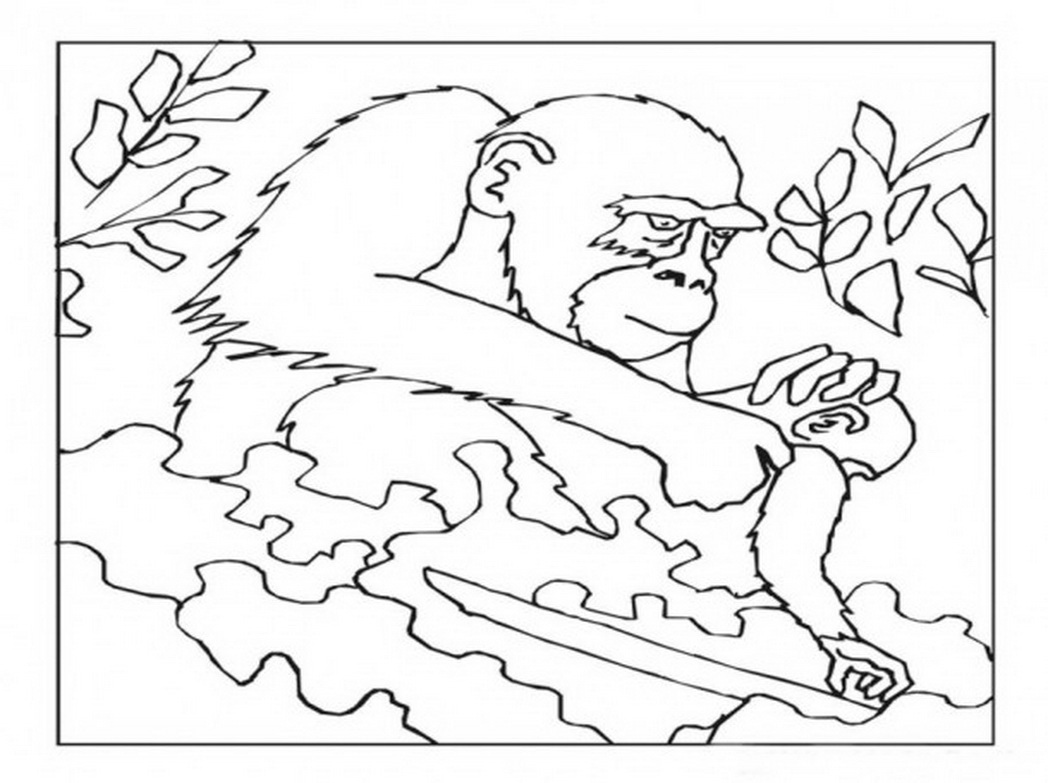 Dibujo para colorear: Gorila (Animales) #7512 - Dibujos para Colorear e Imprimir Gratis
