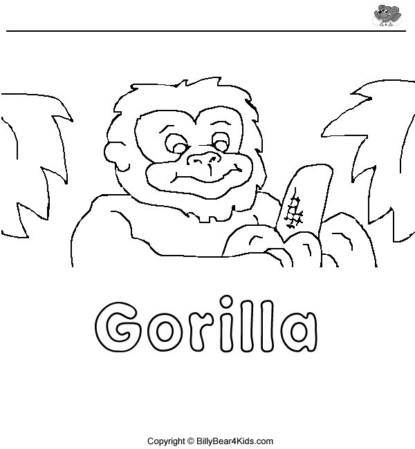 Dibujo para colorear: Gorila (Animales) #7554 - Dibujos para Colorear e Imprimir Gratis