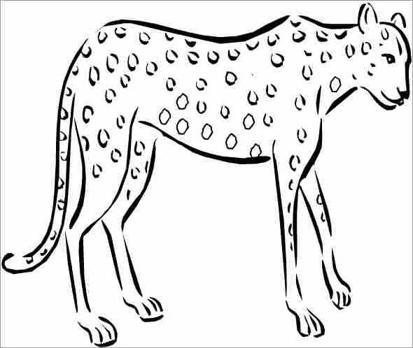 Dibujo para colorear: Guepardo (Animales) #7897 - Dibujos para Colorear e Imprimir Gratis