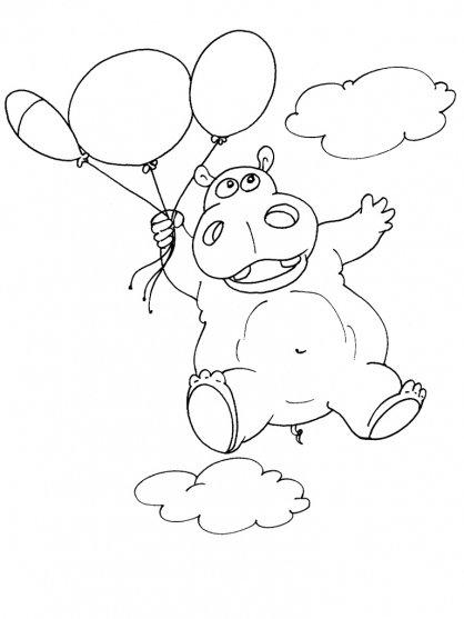 Dibujo para colorear: Hipopótamo (Animales) #8634 - Dibujos para Colorear e Imprimir Gratis