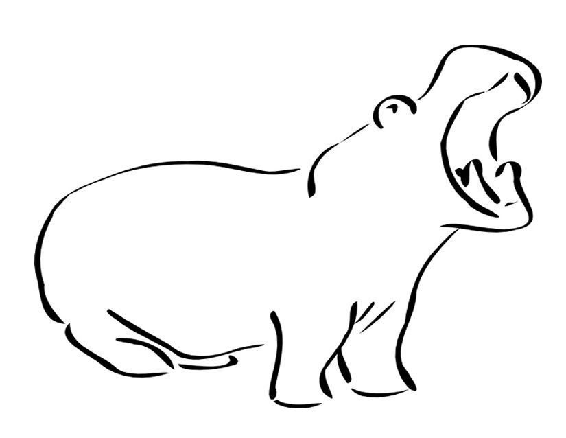 Dibujo para colorear: Hipopótamo (Animales) #8650 - Dibujos para Colorear e Imprimir Gratis
