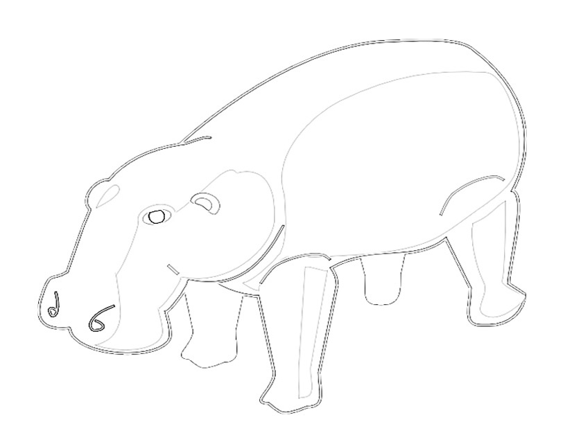 Dibujo para colorear: Hipopótamo (Animales) #8767 - Dibujos para Colorear e Imprimir Gratis