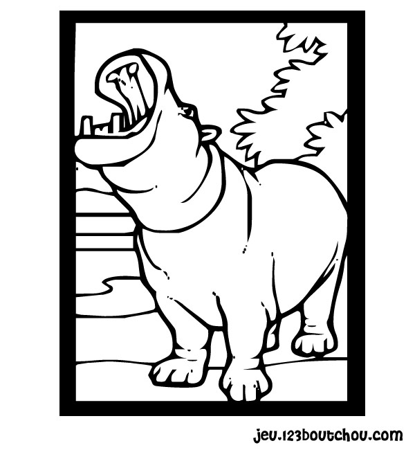 Dibujo para colorear: Hipopótamo (Animales) #8777 - Dibujos para Colorear e Imprimir Gratis