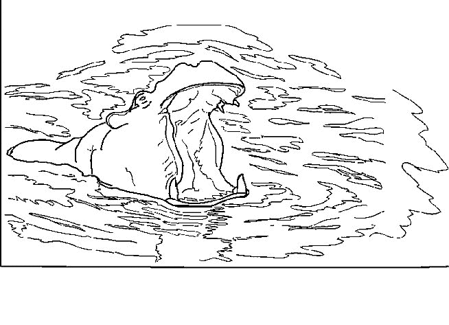 Dibujo para colorear: Hipopótamo (Animales) #8785 - Dibujos para Colorear e Imprimir Gratis