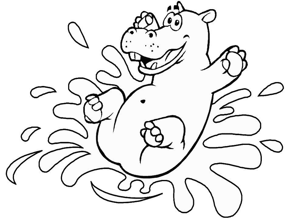 Dibujo para colorear: Hipopótamo (Animales) #8792 - Dibujos para Colorear e Imprimir Gratis