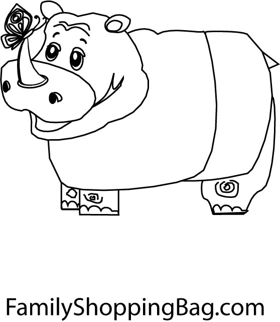 Dibujo para colorear: Hipopótamo (Animales) #8793 - Dibujos para Colorear e Imprimir Gratis
