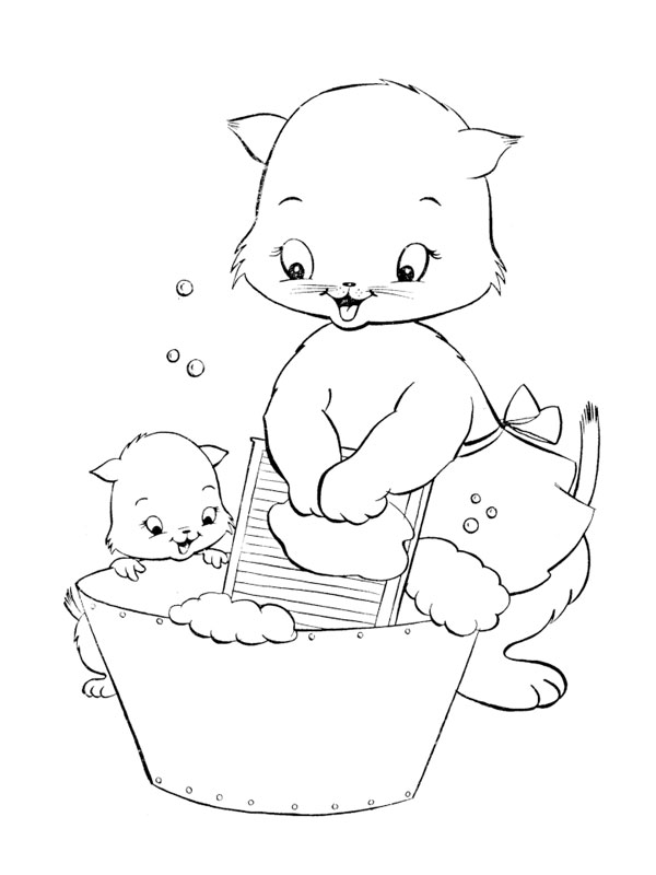 Dibujo para colorear: Kitten (Animales) #18156 - Dibujos para Colorear e Imprimir Gratis
