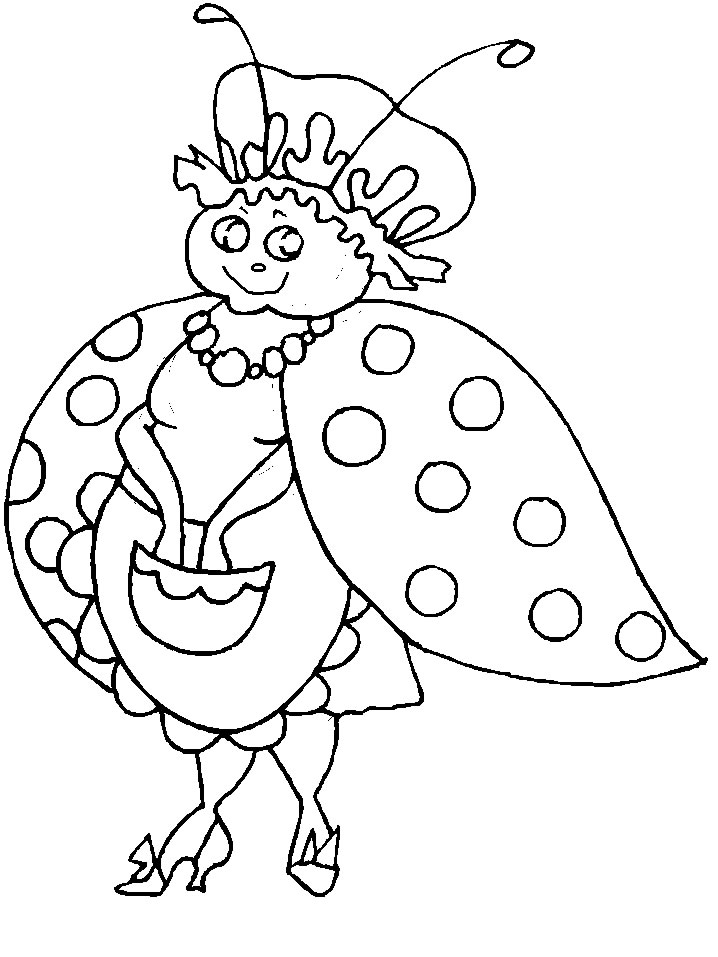 Dibujo para colorear: Mariquita (Animales) #3415 - Dibujos para Colorear e Imprimir Gratis
