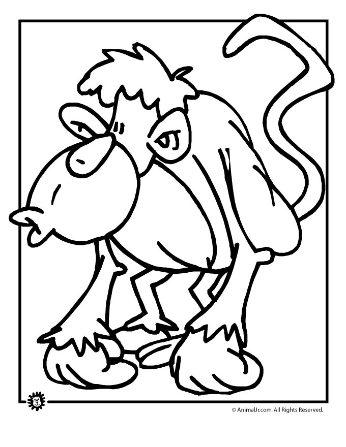 Dibujo para colorear: Mono (Animales) #14260 - Dibujos para Colorear e Imprimir Gratis